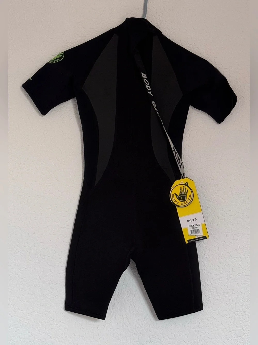 Body Glove Pro3 Kids Black Shorty Wetsuit with Green Logo